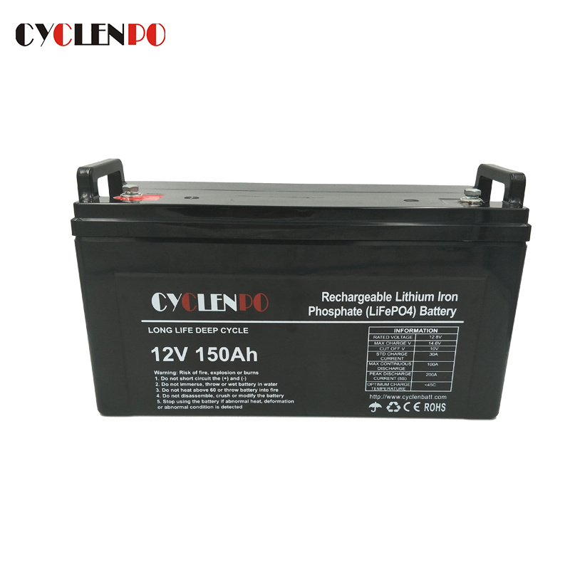 High Performance LiFePO 4 Lithium Iron Battery 12 Volts 150 AMP Hour for Camper Van Solar System