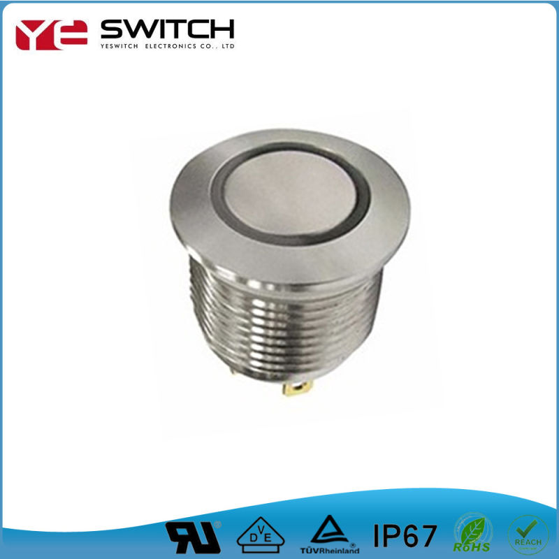 LED Illuminated Switch Lock Momentary Metal Touch Switch Pushbutton with IP 68 Waterproof