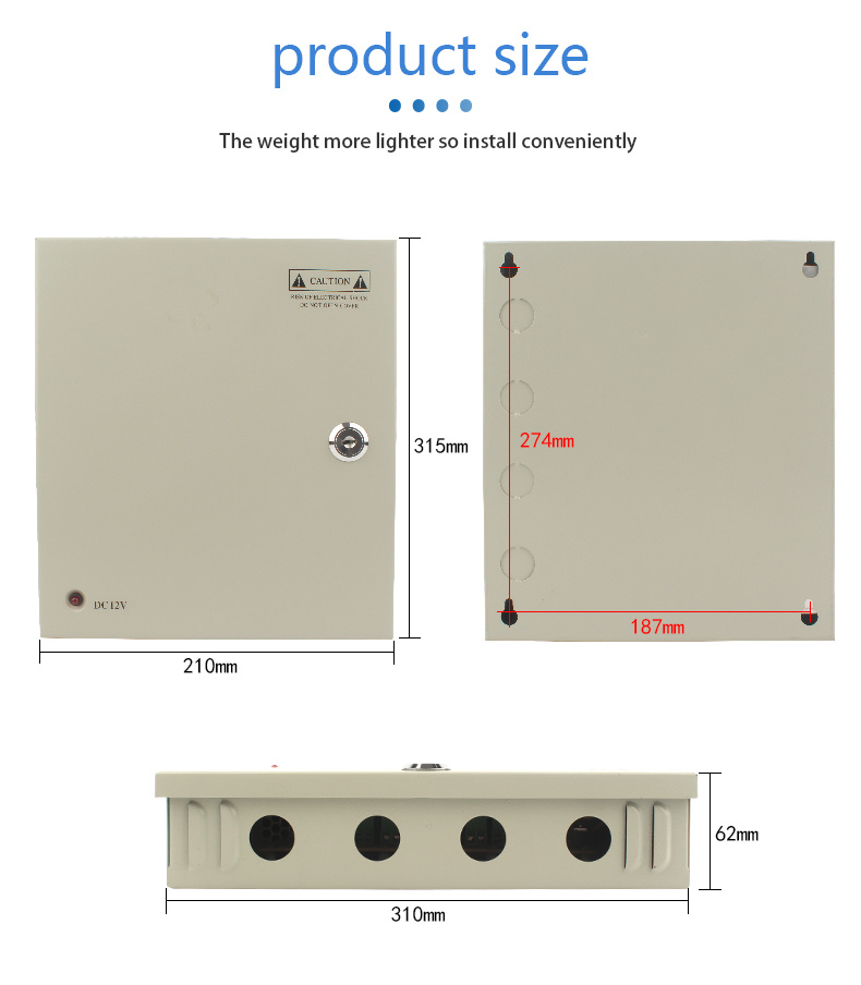 Hot Selling of 18 Channel Centralized Regulated CCTV Power Supply 10A