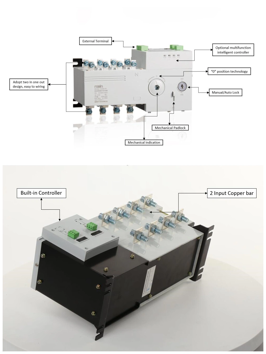 225A 3p/4p PC Type Load Transfer Switch, Automatic Transfer Switch for Generators