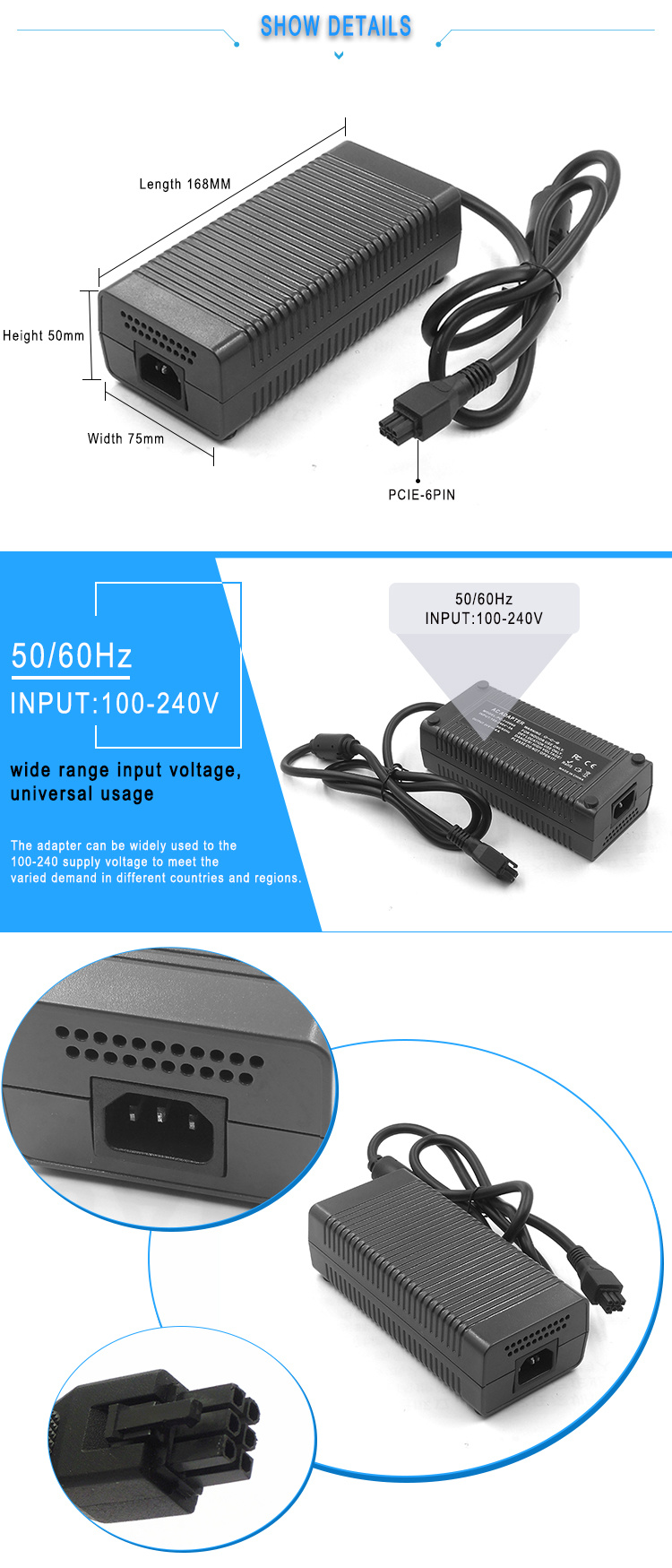 36V 5A 180W AC DC Switching Power Supply Adapter Reserved for 3D Printer