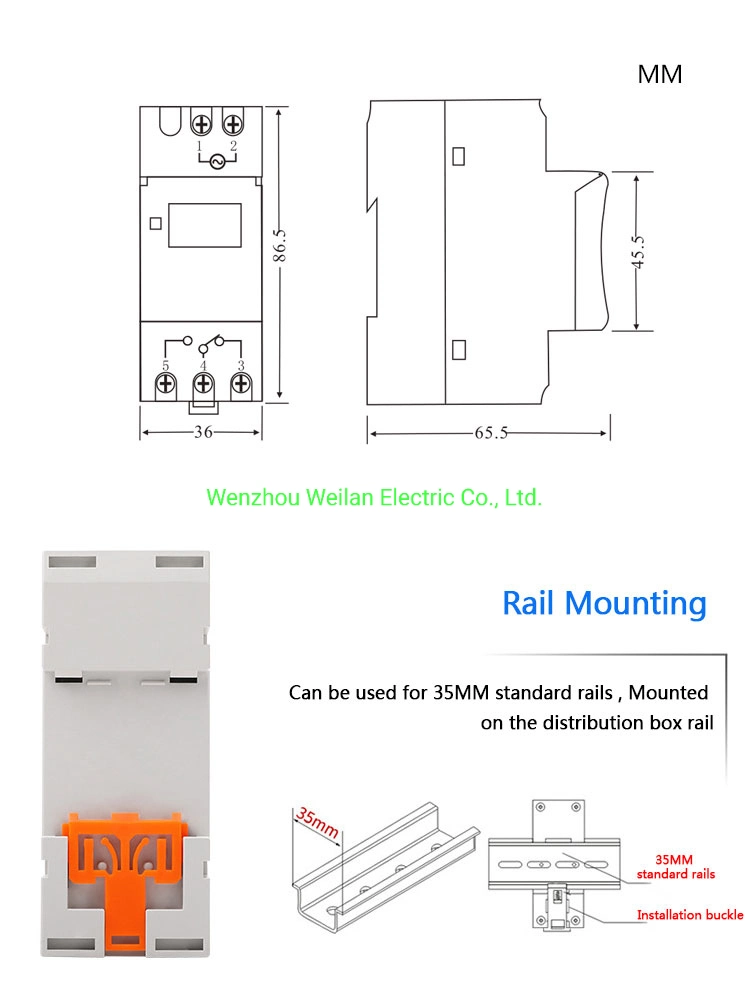 Ahc15A AC/DC 12V 24V 220V on off Hour Timer Price School Weekly DIN Rail Digital Programmable Timer Switch