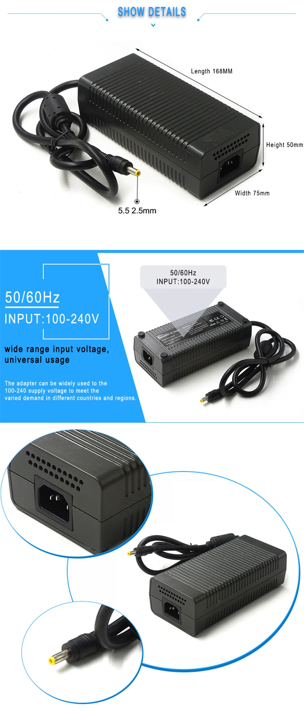 CE FCC RoHS CB PSE Approved 12V 15A AC DC Switching Mode Power Supply SMPS
