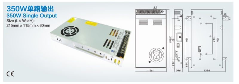 2020 Newest Single Output SMPS High Reliability 350W 24V 15A CCTV Power Supply