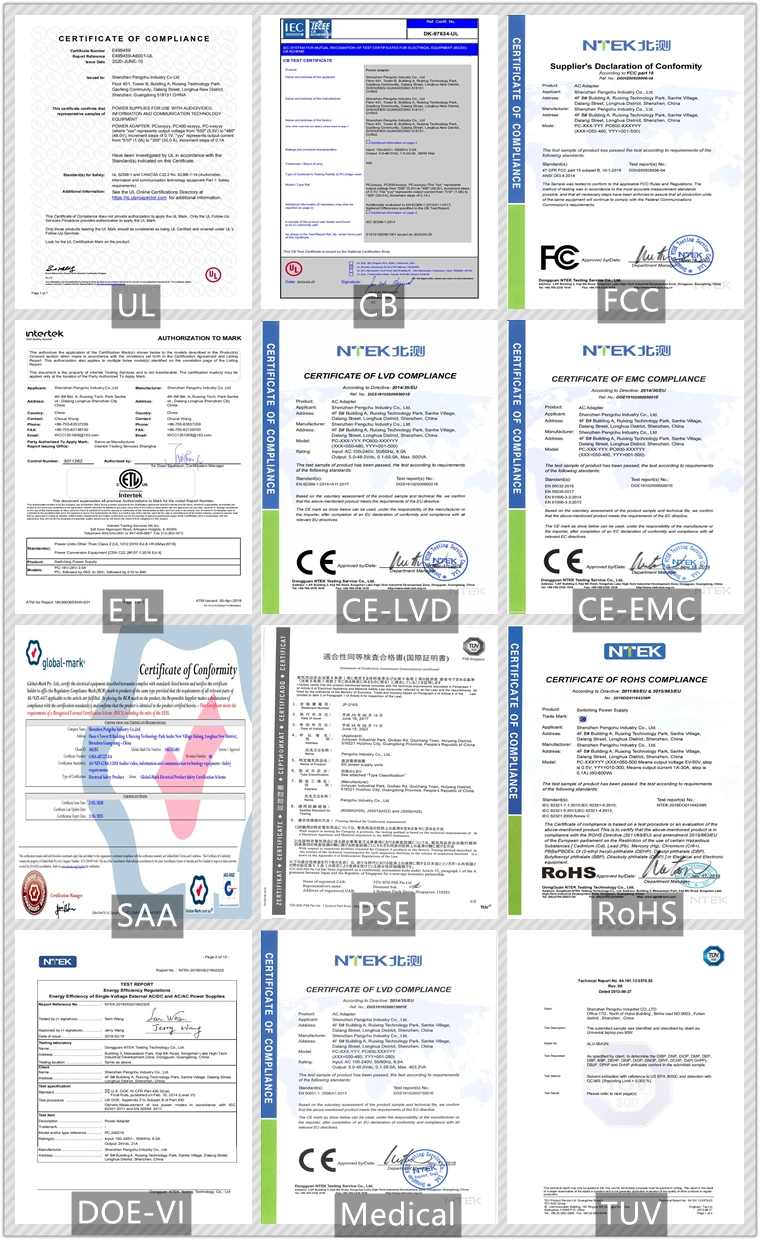 ETL CE FCC RoHS CB PSE SAA Approved SMPS 50W 5V 10A Power Supply