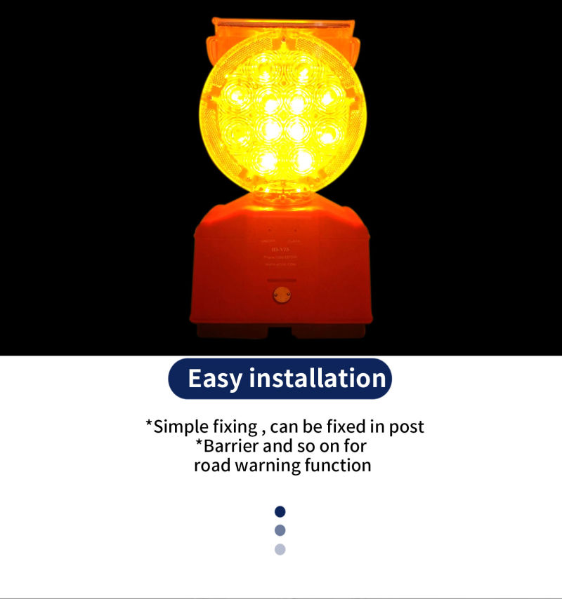 Amber Solar LED Flash Wanring Light for Road Safety Traffic Light