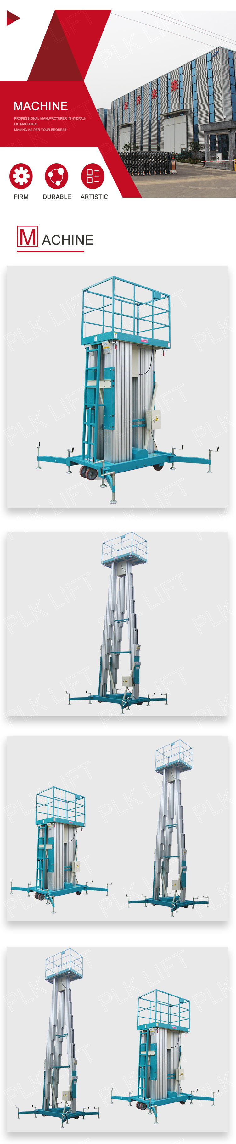 Superior Outdoor Construction Equipment Hydraulic Man Lift with Ce