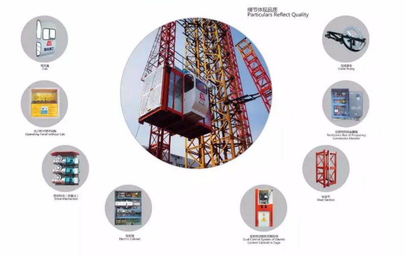 Customizable Construction Equipment Single Cage Construction Elevator