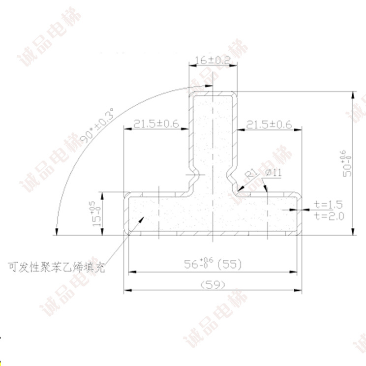 Elevator Spare Parts Elevator Guide Rail Lift Elevator Passenger EL Evator T89/B 13K