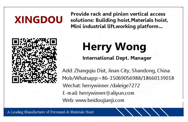 Construction Elevator Lift/Gear Rack Lift/Cargo Lift /Building Hoist Lift Machine