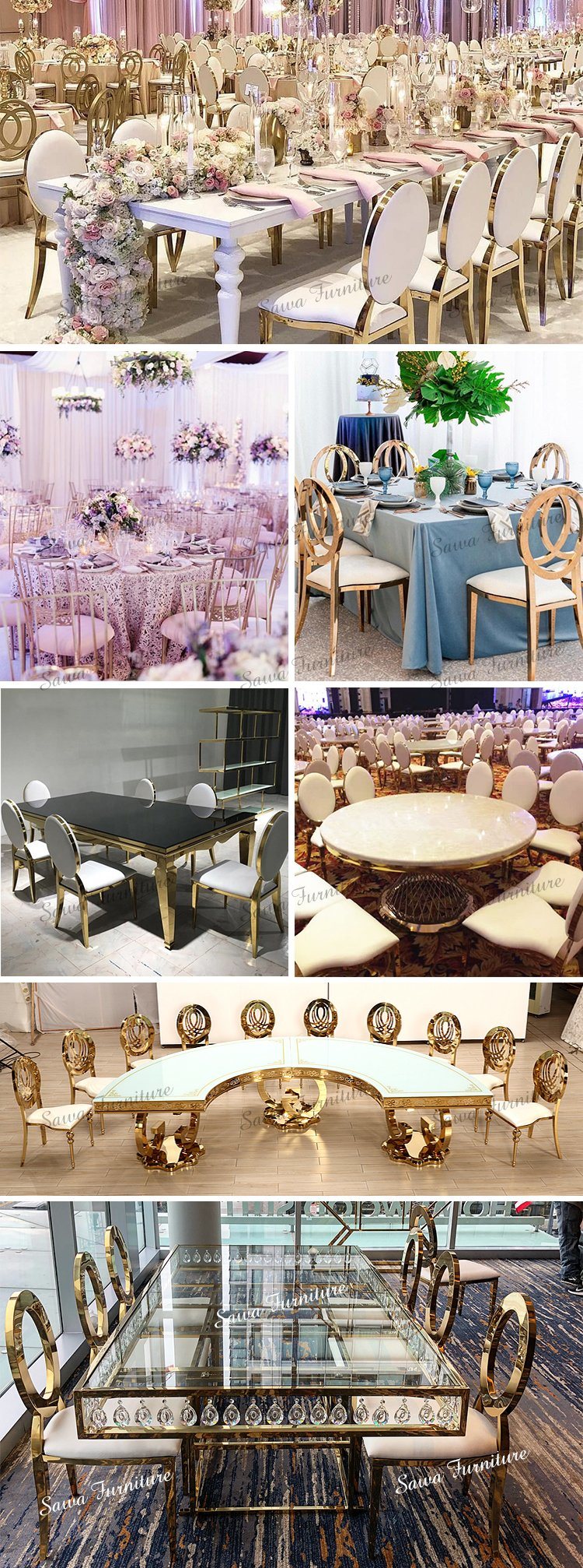 Cheap Gold Stainless Steel Wedding Chairs and Banquet Hotel Chairs