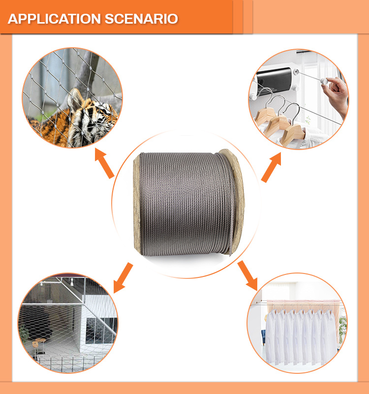 6 8 10mm Elevator Stainless Steel Wire Steel Rope