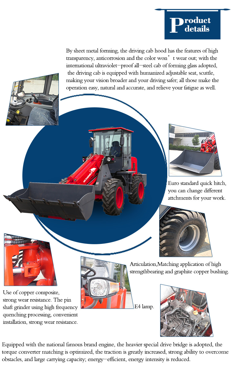 Compact Machine Telescopic Loaders with Tiller for South African