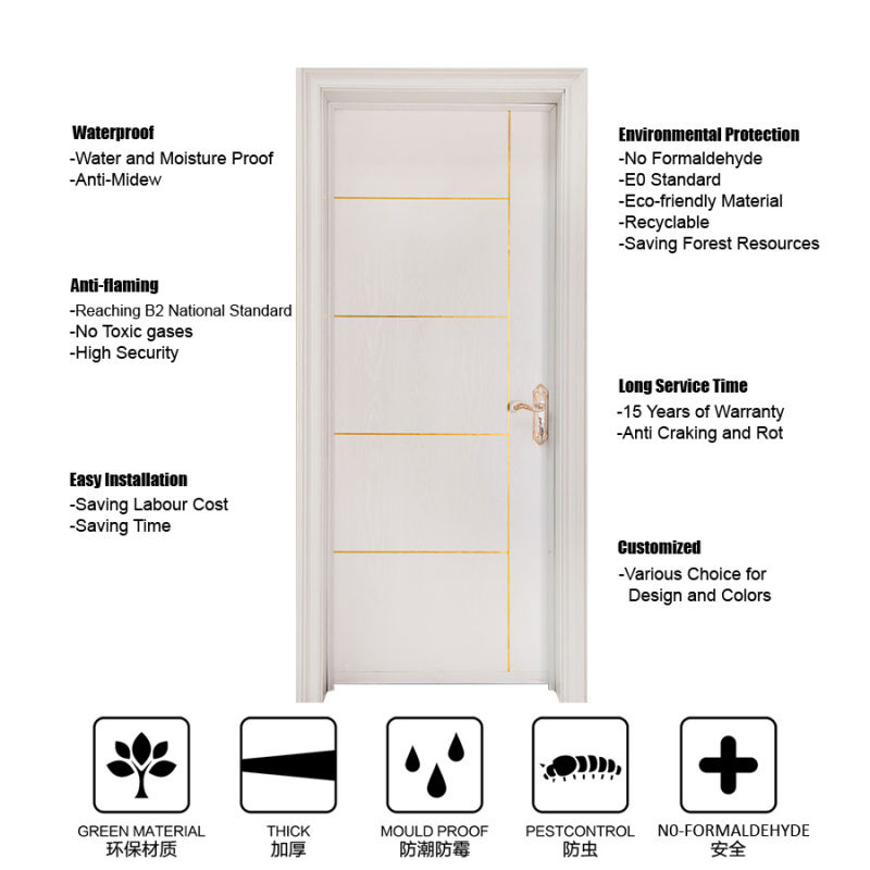 Eco-Friendly Fireproof WPC Material Door Frame Architrave