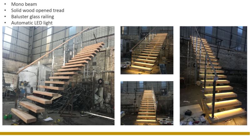 Mono Wood Staircase for Residential Interior Designs From Foshan High Quality