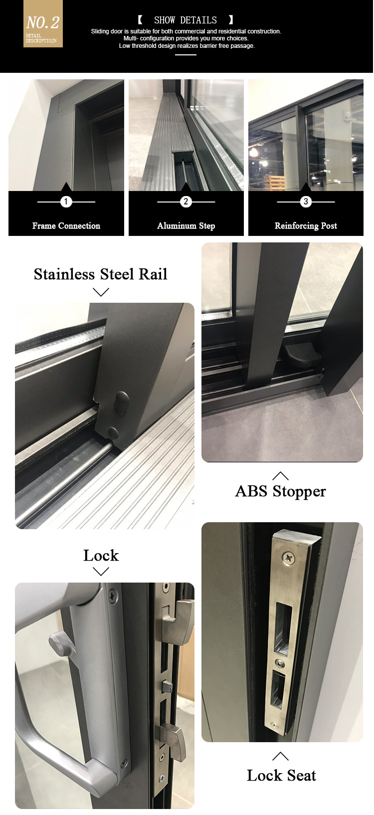 As2047 Nfrc Thermal Break Aluminum/ Aluminium Glass Lift Sliding Door