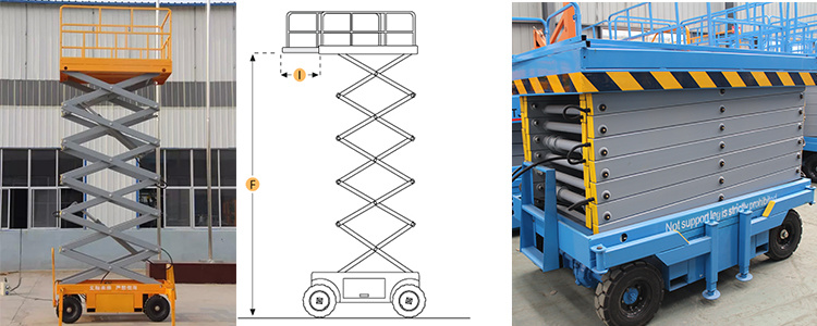 3-18m Hydraulic Ladder Lift Trailing Scissor Lift Elevator