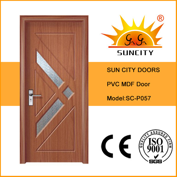 Top Design PVC Doors, HDF Wooden Glass Doors (SC-P057)