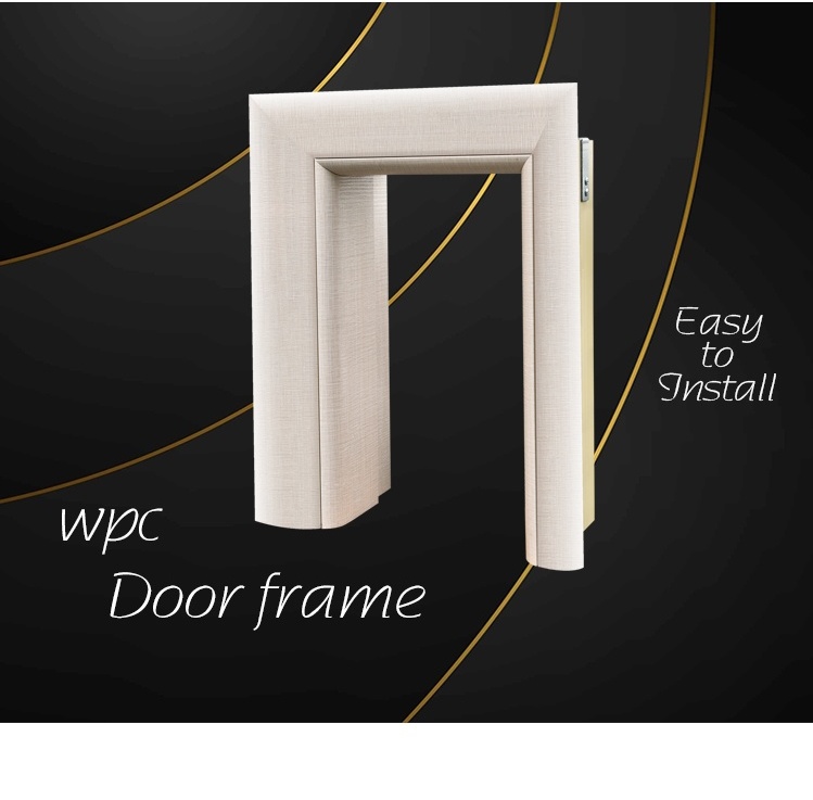 Jhk-Walnut Color Door Interior Flat Panel Doors WPC Door Frame