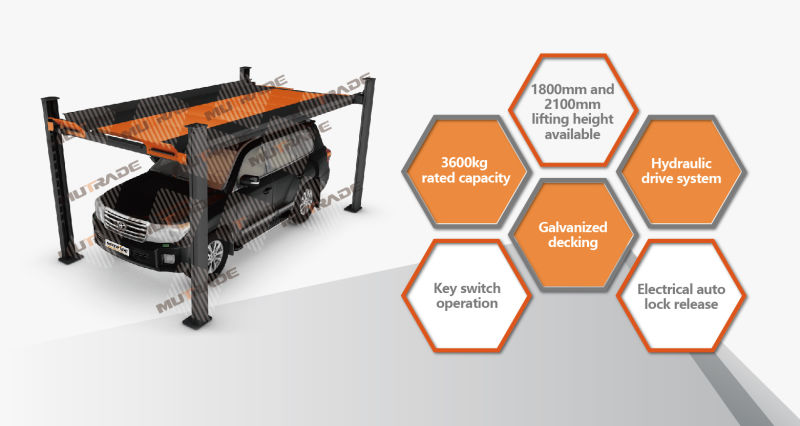 2 Car Residential Parking Lift OEM Repair Shop Car Lift 4 Four Post Type Car Lift Repair Shop Lift