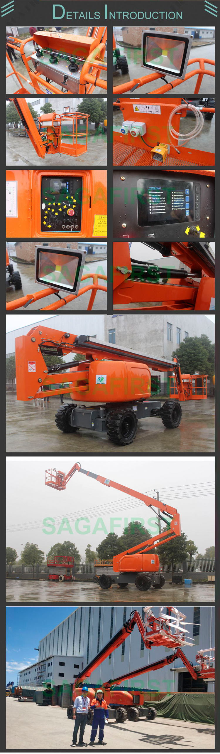 Articulating Cherry Picker High Rise Lift Platform Boom Lift with Engine