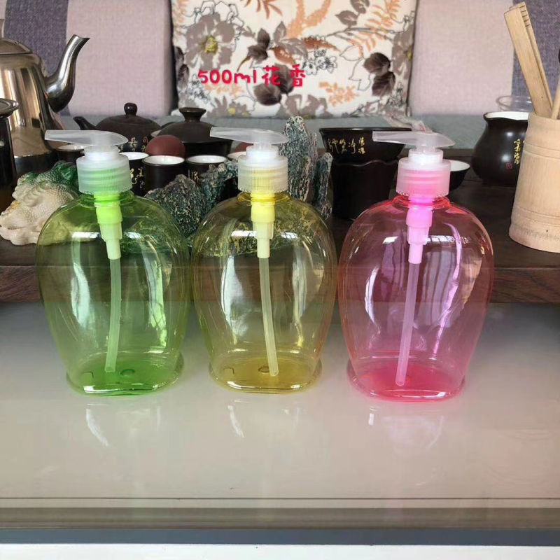 Empty Cosmetic Hand Wash Packaging Container Plastic 500ml Clear Pet Hand Sanitizer Pump Bottle