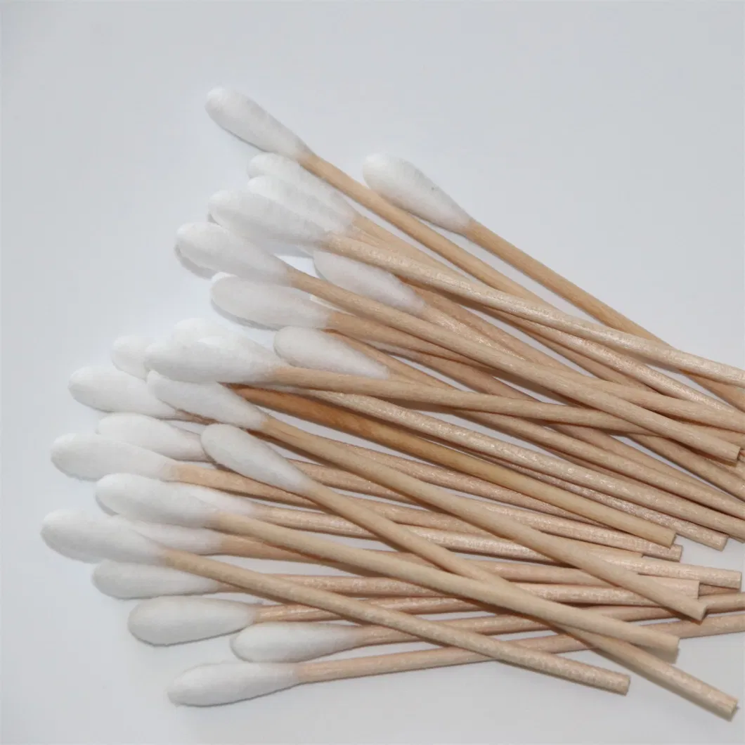 6 Inch 15cm Medical Vaginal Wood Wooden Plastic Sticks Handle Cotton Head Tip Swab Applicators