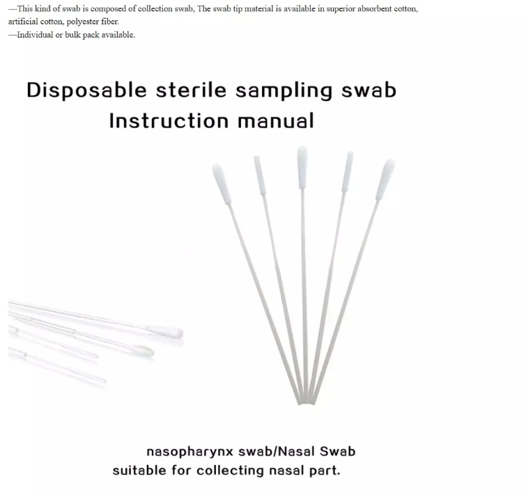 Factory Wholesale Oral/Oropharyngeal Specimen Collection Flocked Swabs