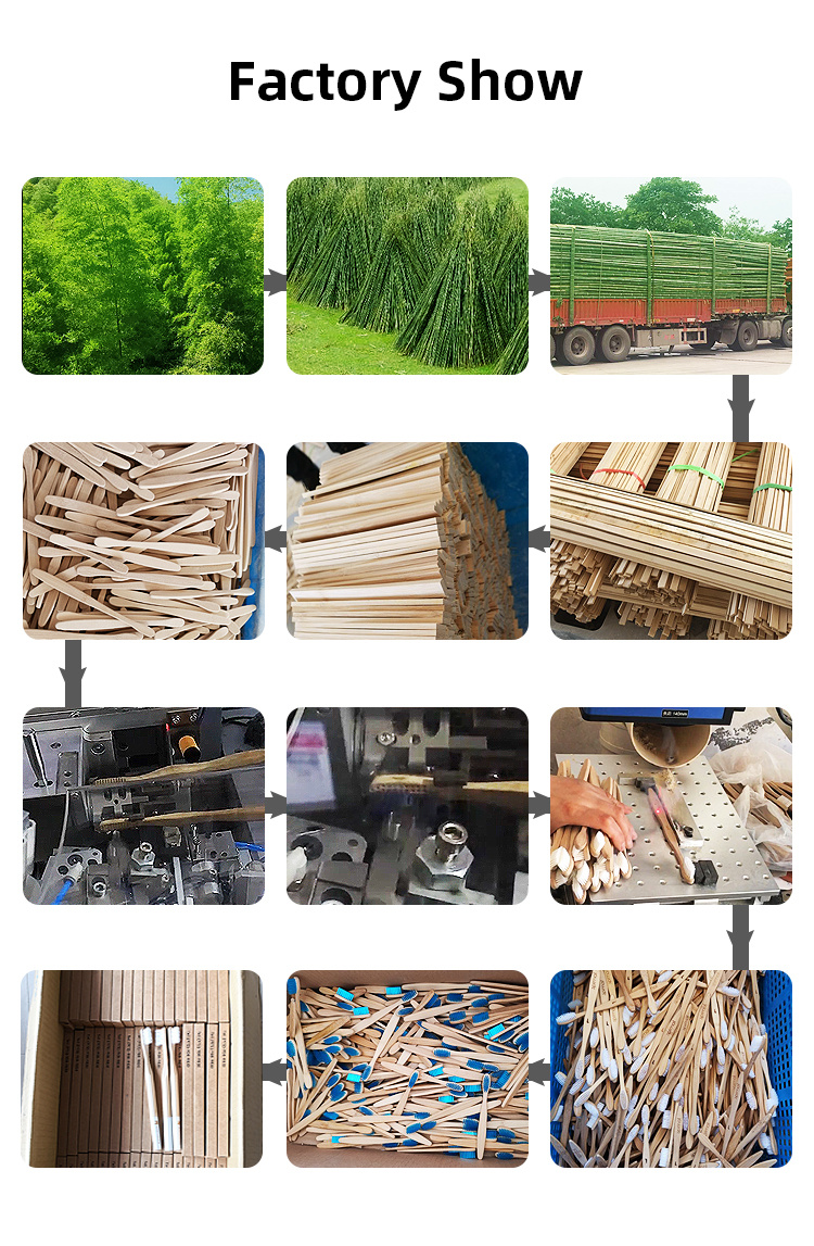 Zero-Plastic Bamboo Cotton Swabs Eco-Friendly