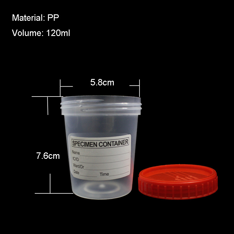Sterile Specimen Urine Cup Collection Container Sample 120ml
