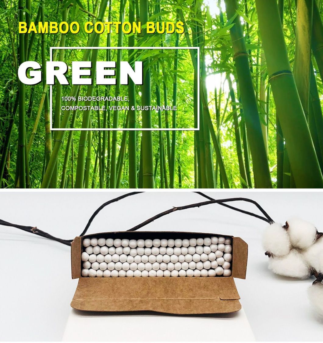 Customized Logo Bamboo Cotton Swabs Eco-Friendly