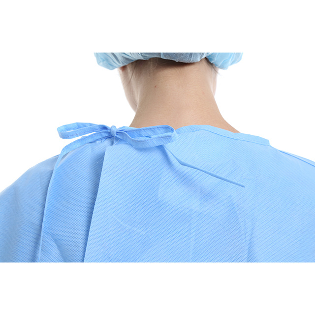 Non-Sterile or Sterile Reinforce PP+PE Coated Surgical Gown with Knitted Cuff