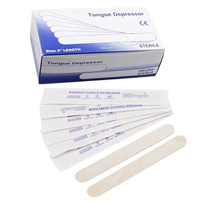 Medical Disposable Birch Wooden Tongue Depressor Sterile and Non-Sterile with All Sizes