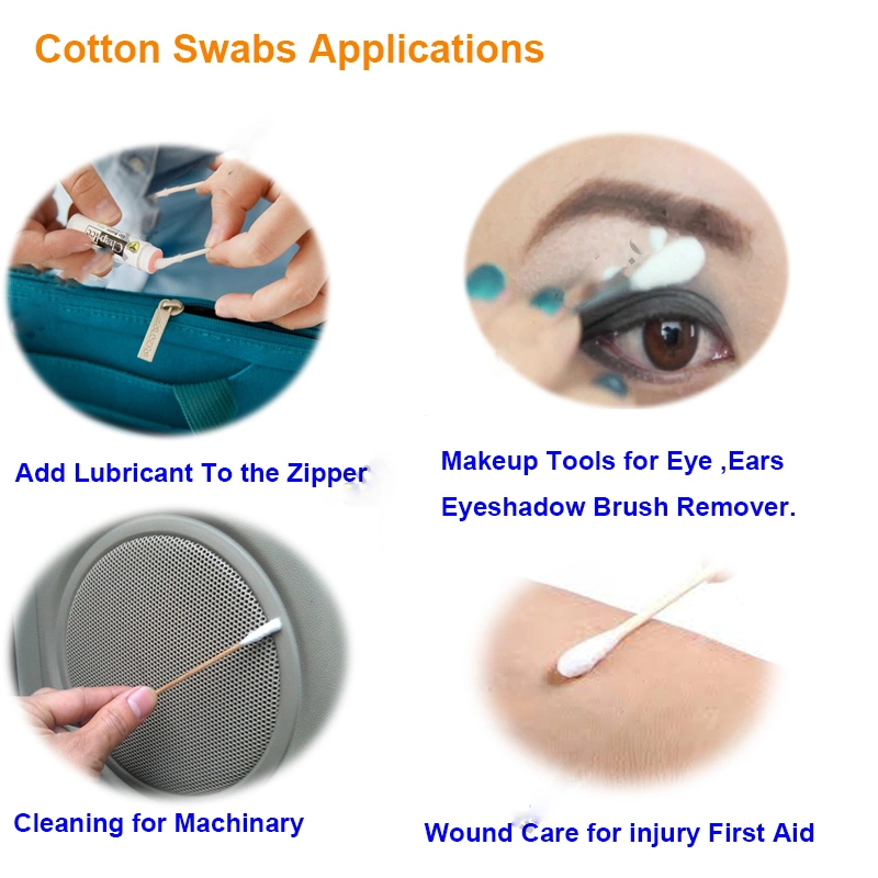 Individual Wraped Sterilization Medical Cotton Tipped Applicator 100% Organic Cotton Swabsticks