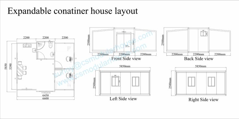 Modular Expandable Container House Three in One for Big Office