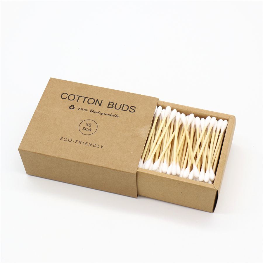 Customized Logo Bamboo Cotton Swabs Eco-Friendly