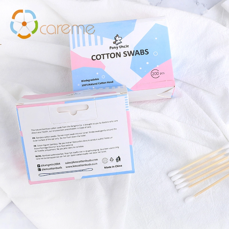 Organic Eco Bamboo/Wooden Stick Cotton Bud Makeup Remove Cotton Ear Cleaning Swab