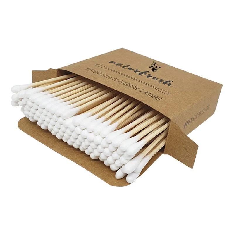 Bamboo Cotton Buds Plastic-Free Product & Packaging 100% Biodegradable Cotton Swabs