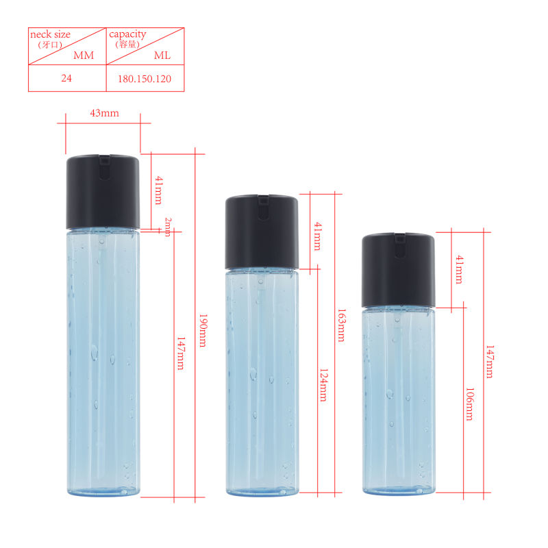 100ml/120ml/150ml Transparent Cosmetic Packaging Lotion Bottle Pet Container.