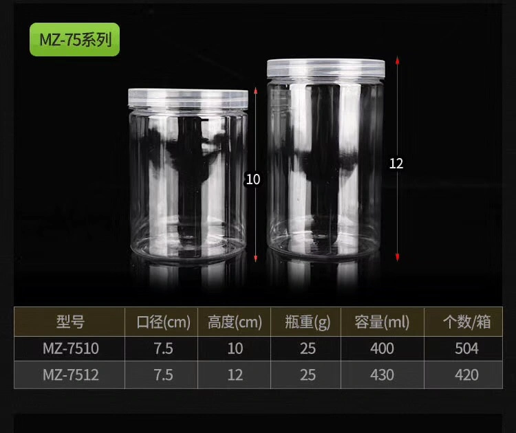 Wholesale 16oz 500ml Pet Plastic Jars with Labels Low Profile Refillable Empty Containers Food Plastic Container
