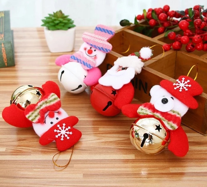 30mm 40mm 50mm Solid Red Golden Small Christmas Decorative Metal Jingle Bell