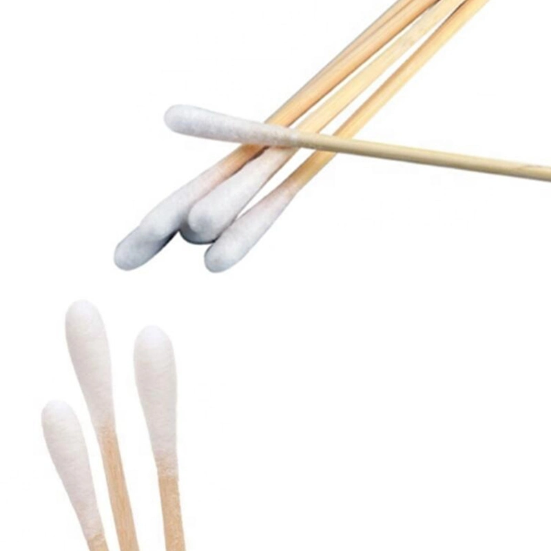 Disposable One Head Cotton Swabs Pointed Tip Wooden Stick Cotton Swab