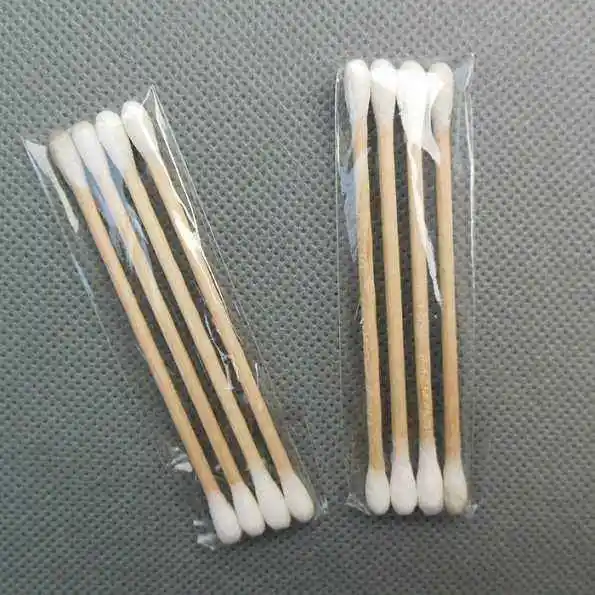 100% Cotton Wooden Stick Cotton Swabs Disposable