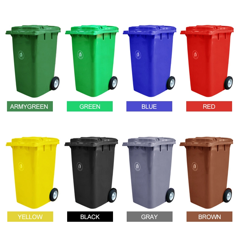 100L 120L Dustbin Plastic Sale Price Garbage Containers Plastic Waste Bin with Wheels