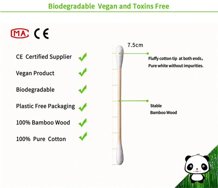 Eco-Friendly Cotton Buds Swabs for Cleaning Optical Connecter
