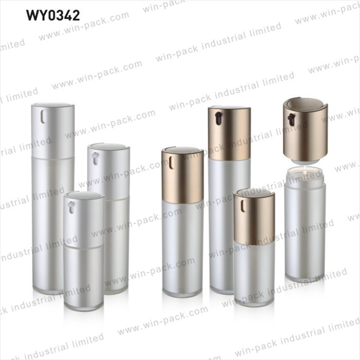 White Double Wall Airless Bottle Plastic Container 15ml 30ml 50ml