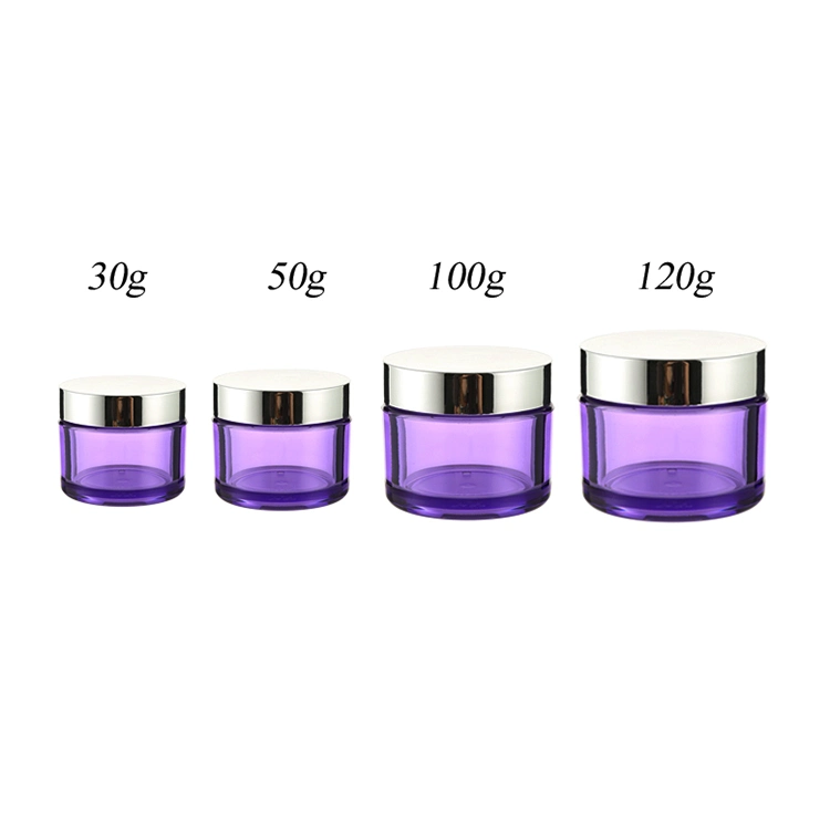 Cosmetic Plastic Containers Purple Round Wholesale Plastic Cream Jar