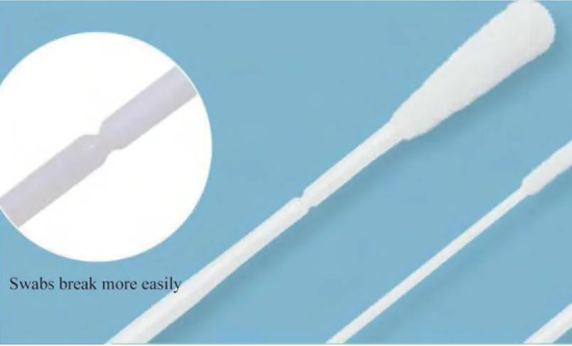 Medical Long Plastic Stick Nylon Flocked Saliva DNA Sample Collection Sterile Throat Nose Swab Test