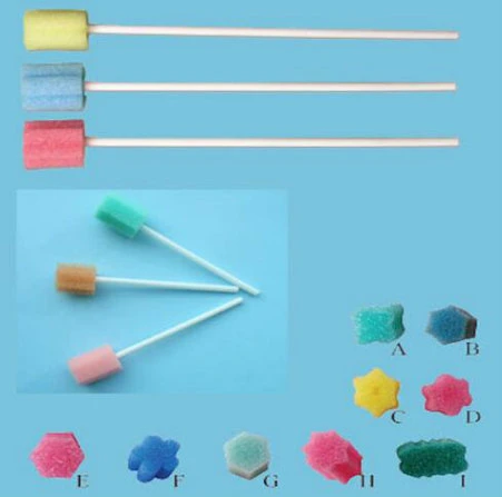 Dental Equipment Plastic Handle Sponge Swab Stick Brush