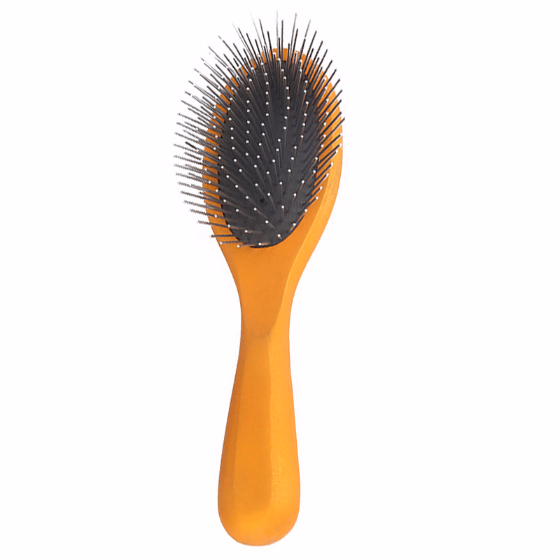 Wooden Hair Brush with Metal Pin &Studs, Anti-Static for Detangling All Hair Types